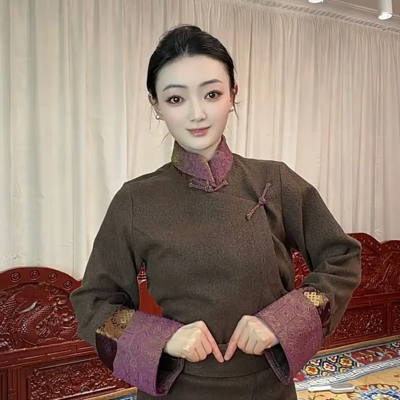 加厚毛呢博拉藏式民族风冬季保暖西藏服大气显瘦藏族服装
