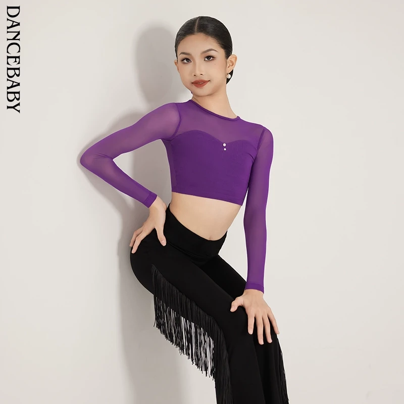 Dancebaby拉丁舞服装练功服女童舞蹈上衣2025新款舞蹈裤子DAS778