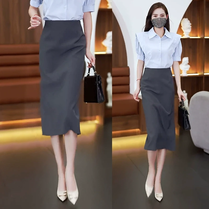 气质西装裙半身裙职业垂感高腰包臀裙女2025新款春夏止步裙a字裙