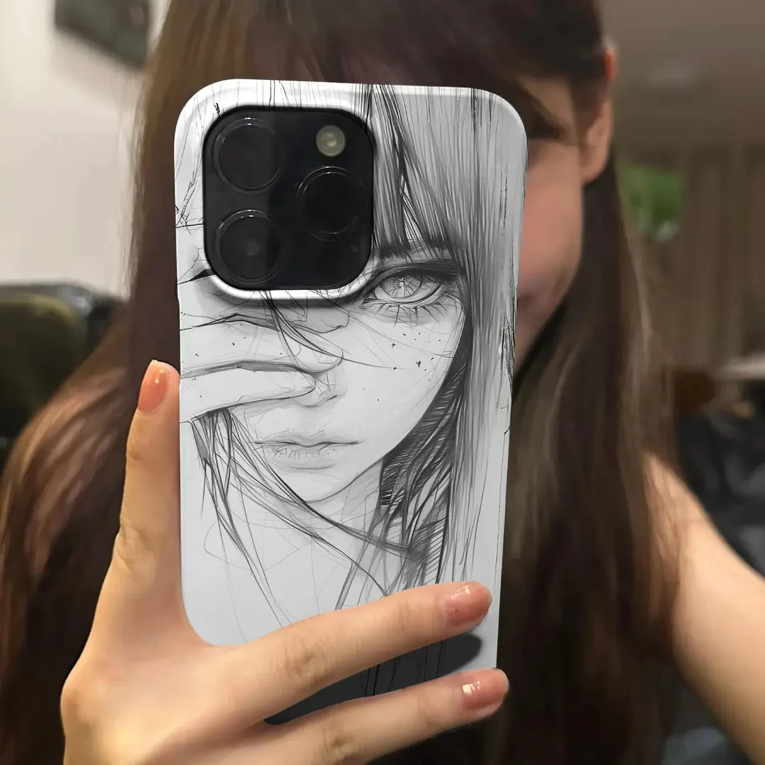 适用齐刘海少女于苹果16promax手机壳iphone15pro个性14/13小众12