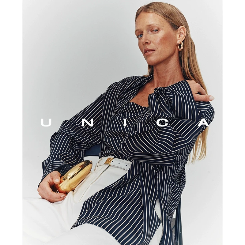 【现货6折】UNICA/INS博主同款_6白厂丝100%双绉衬衫套装