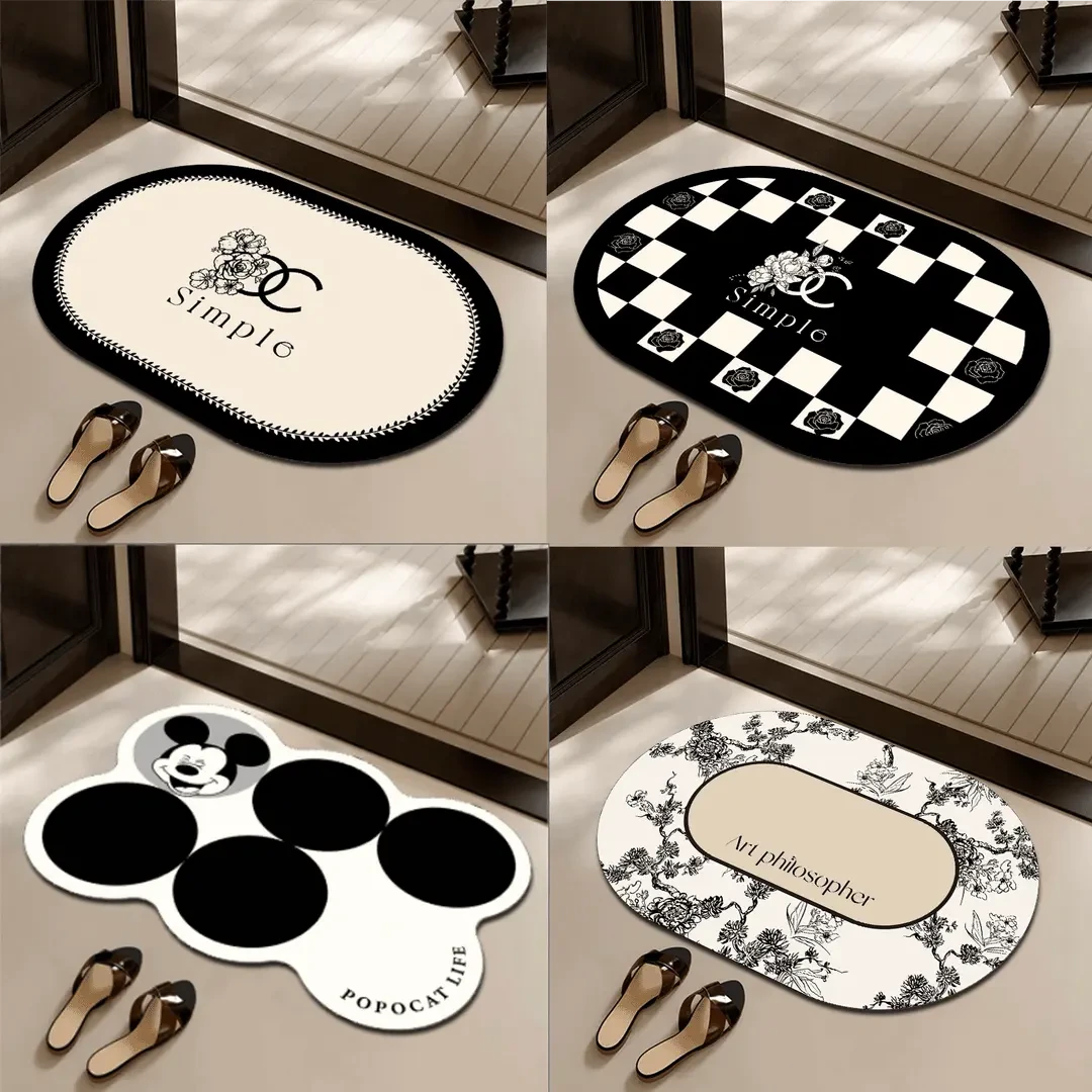 入户门垫家用浴室防滑地垫门口吸水卫生间简约硅藻泥地毯卫浴厨房