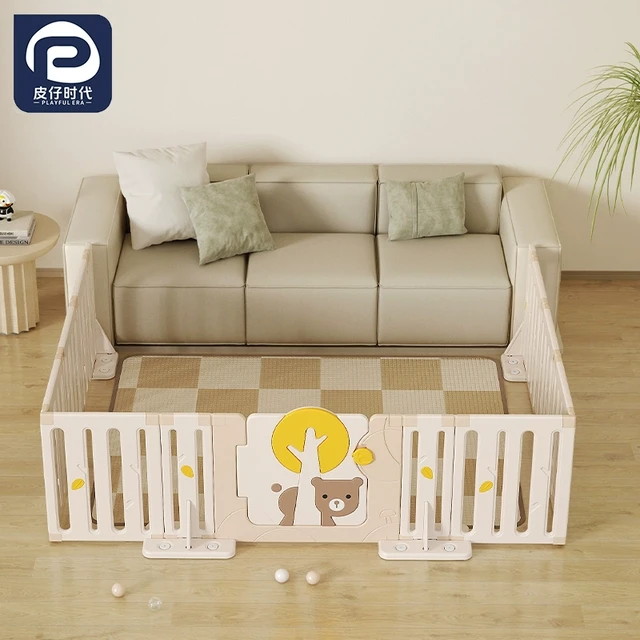 宝宝护栏围地上室内家用三面婴儿客厅沙发围栏儿童两面游戏防护栏