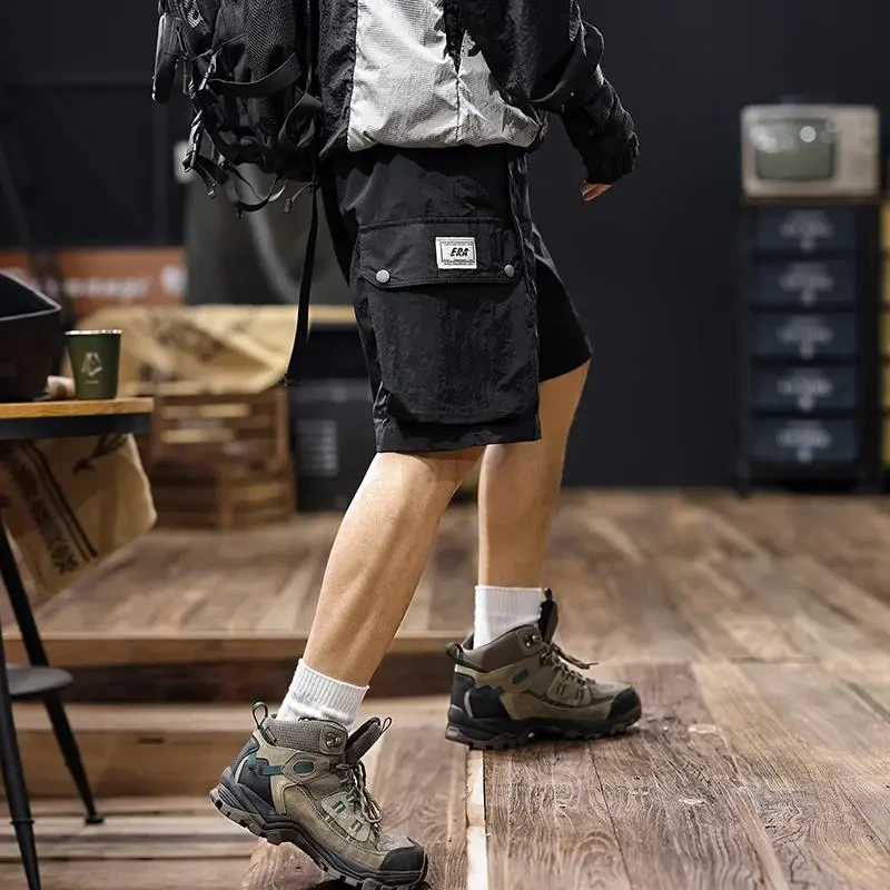 罗蒙夏季冰丝速干工装短裤男潮牌户外休闲五分裤轻薄透气清爽中裤