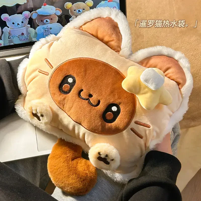 可爱暹罗猫热水袋冬保暖充电式暖水袋女生暖肚子电暖宝儿童暖手宝