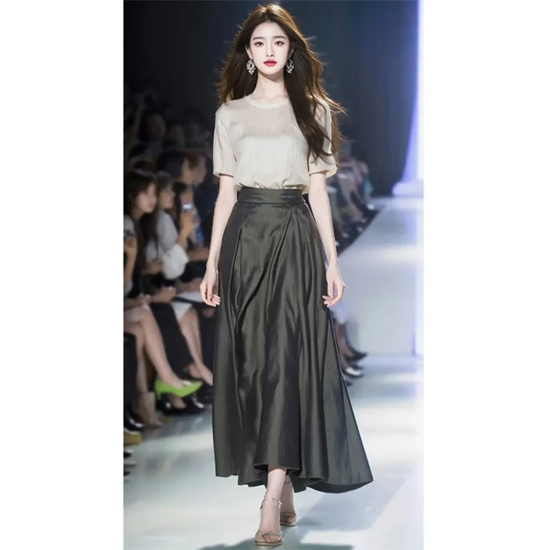 漂亮端庄教师职场大气遮肚子显瘦御姐风休闲气质职业连衣裙子套装