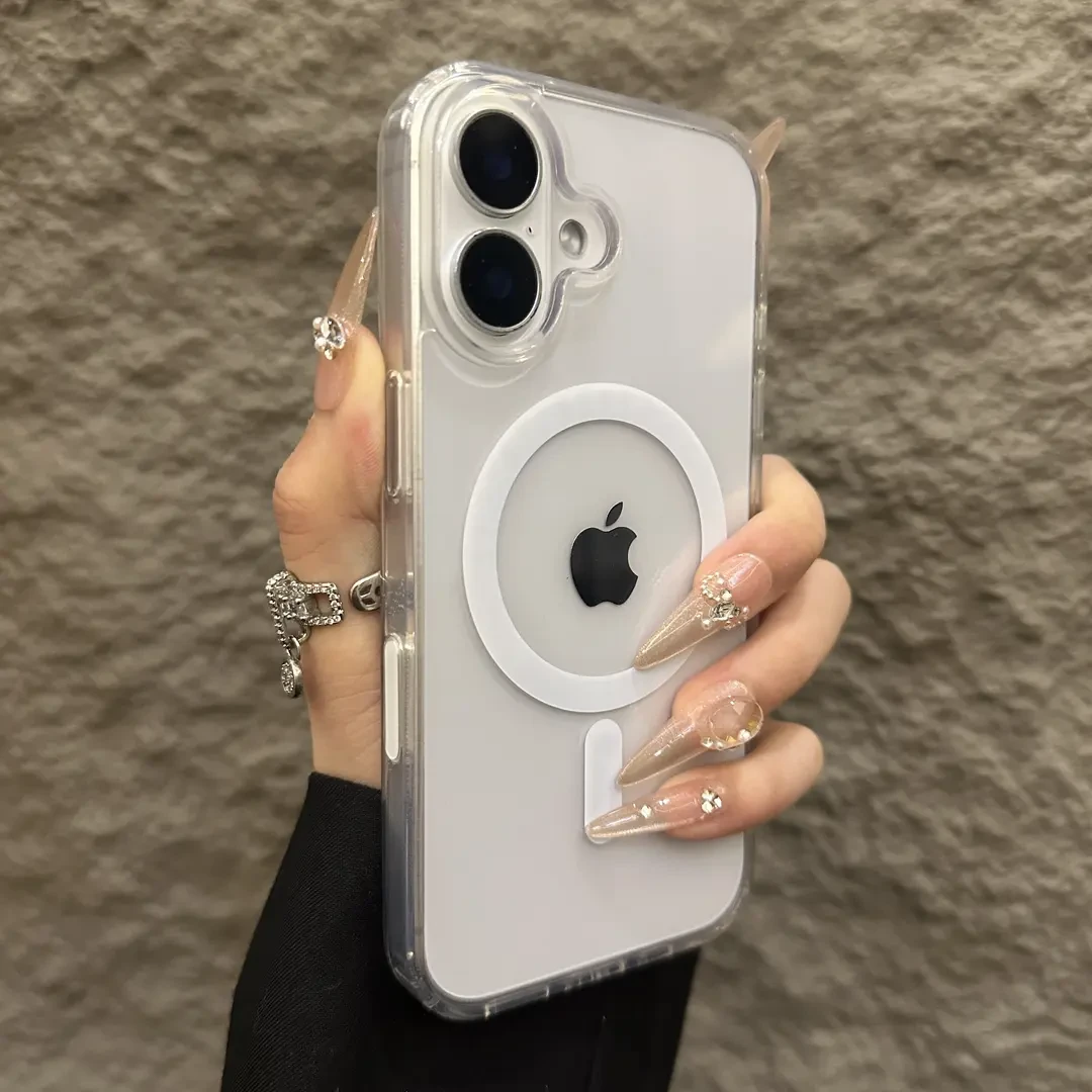 适用于苹果16手机壳15新款iPhone14透明硬壳13磁吸12promax亚克力
