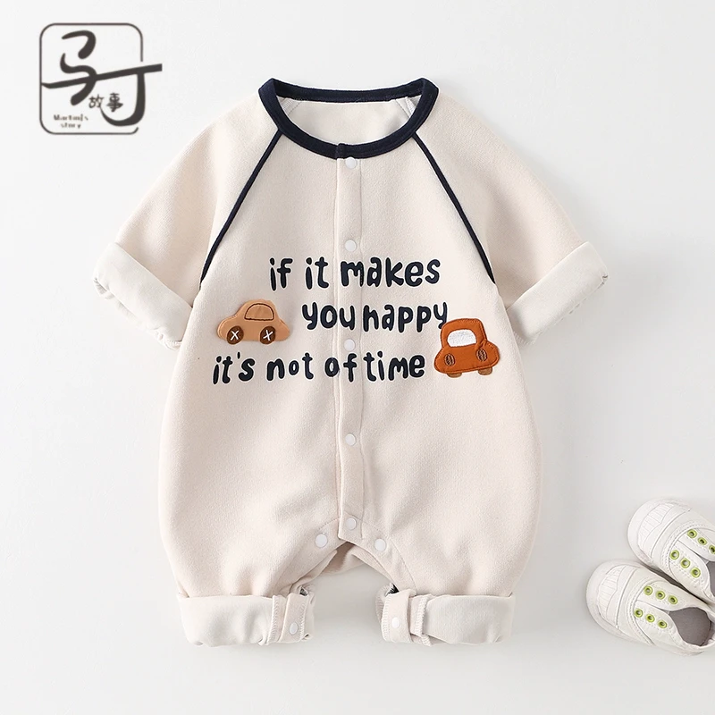 婴儿衣服春装连体衣男女宝宝洋气外出服外套新生儿春秋抱衣满月服