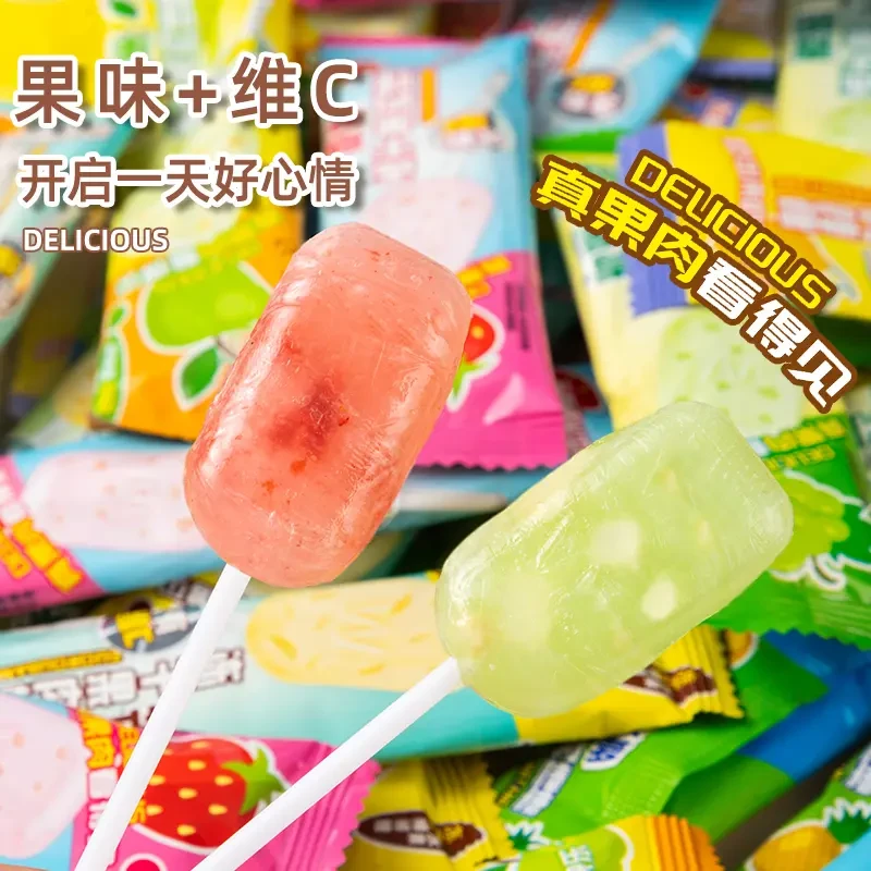 冻干果肉棒棒糖零食水果草莓芒果青提柠檬菠萝苹果高颜值儿童糖果