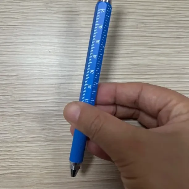 多功能六合一金属笔集圆珠水平仪刻度尺螺丝刀触屏工具功能于一体