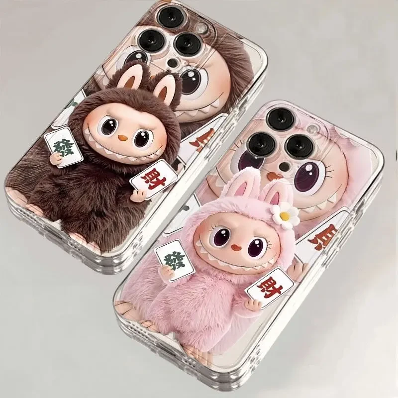 发财拉布布适用iphone16手机壳苹果华为vivo小米OPPO荣耀透明软壳