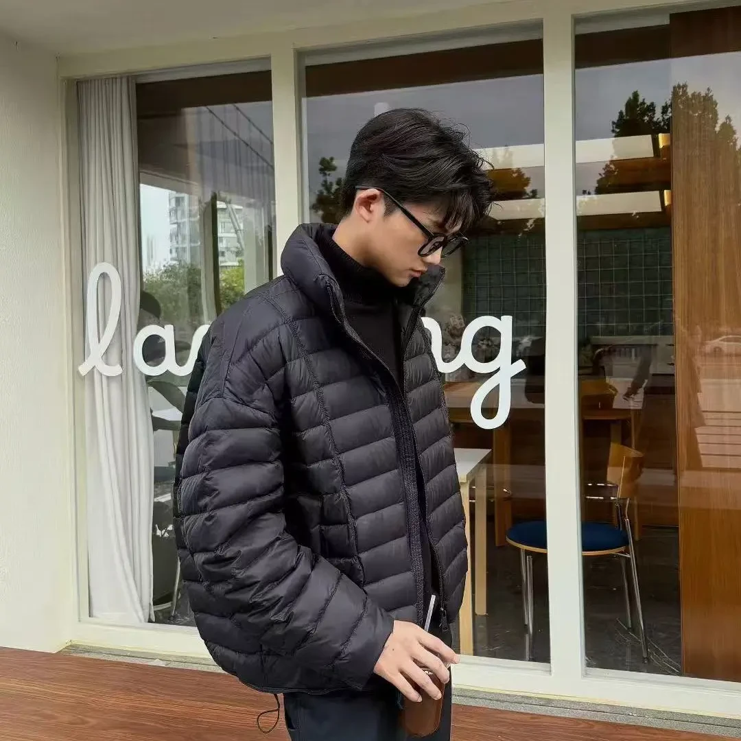 实体大排骨阔版冬新款男士轻盈90绒子白鸭立领外套