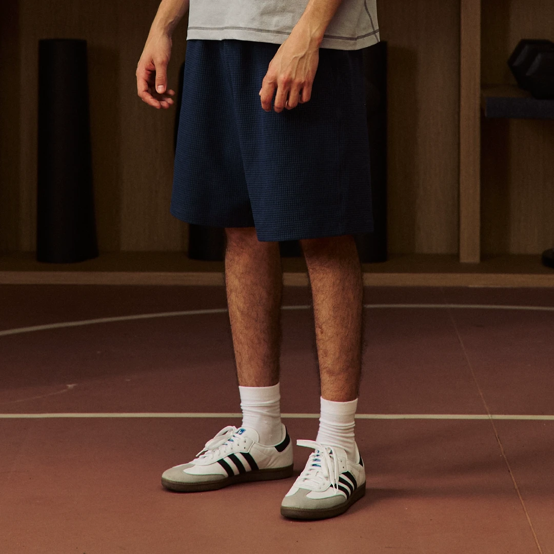 PINSKTBS 2025夏季新款户外休闲抗皱防水速干华夫格五分短裤男