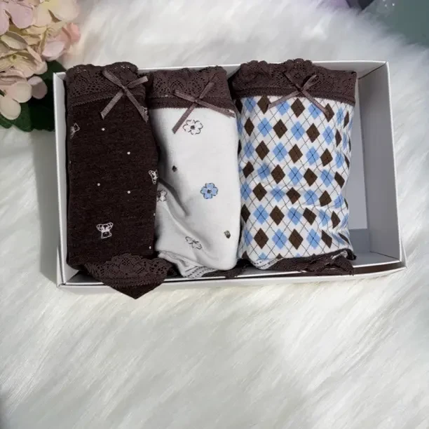 【焦糖暖冬】中腰磨毛美拉德色系女士透气三角内裤