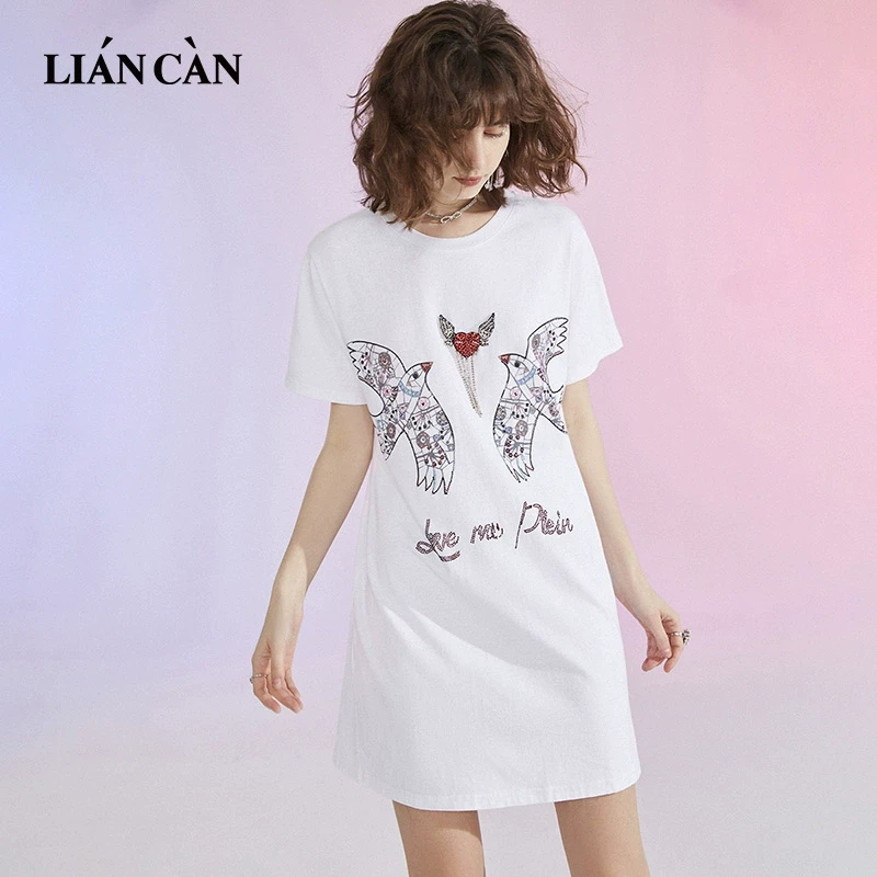 莲灿2025春夏新商场同款波西米亚风螺纹领短袖连衣裙7122125005