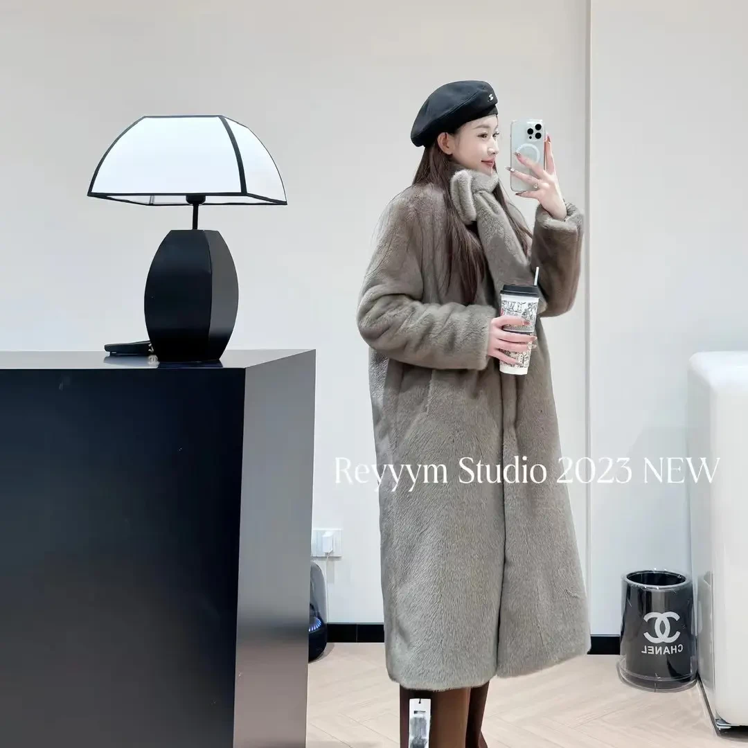 人造皮草 真皮羊羔毛时尚百搭气质加厚秋冬保暖慵懒风大衣外套