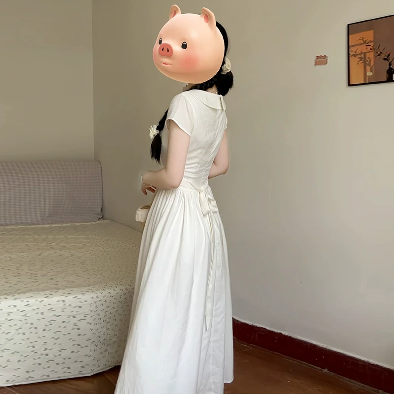 娃娃领衬衣背心裙连衣裙女套装