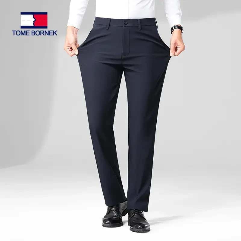 【专柜正品】汤米希凯利秋季男士休闲西裤秋季直筒修身商务休闲长裤