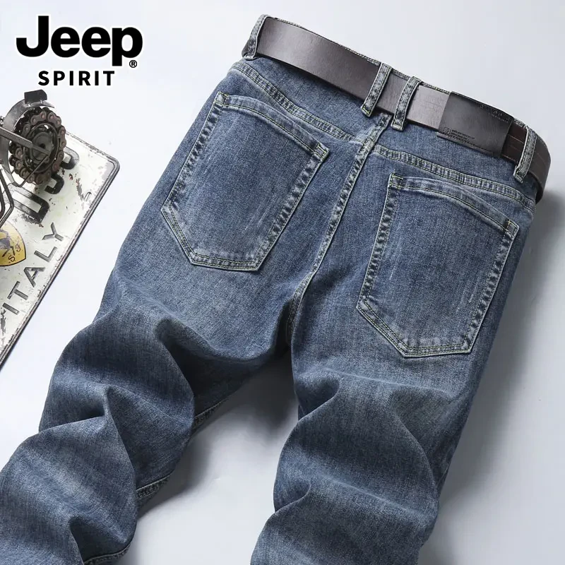 JEEPSPIRIT SPIRIT吉普牛仔裤男款春夏新款修身百搭直筒弹力休闲