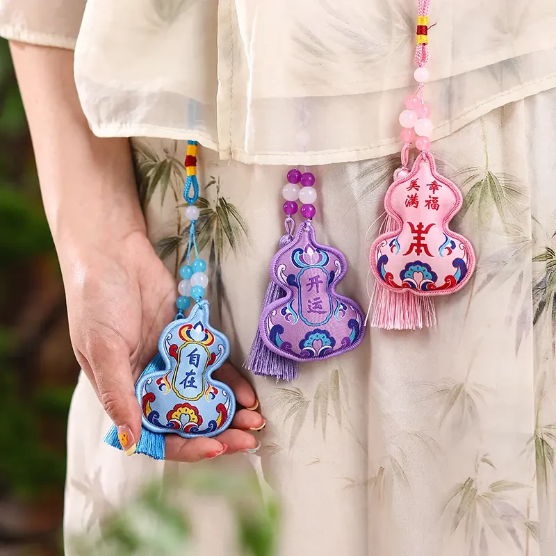 端午节福禄香囊小葫芦香包挂件荷包香袋汽车挂饰景区祈福福袋B158