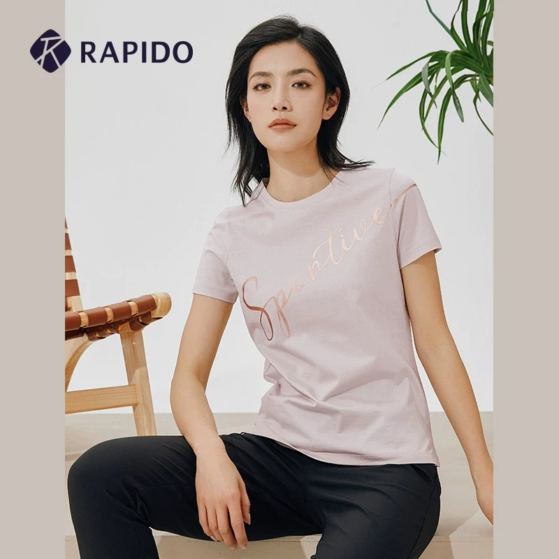 RAPIDO雳霹道夏季新品商务休闲手写体印花短袖T恤CP3342U03