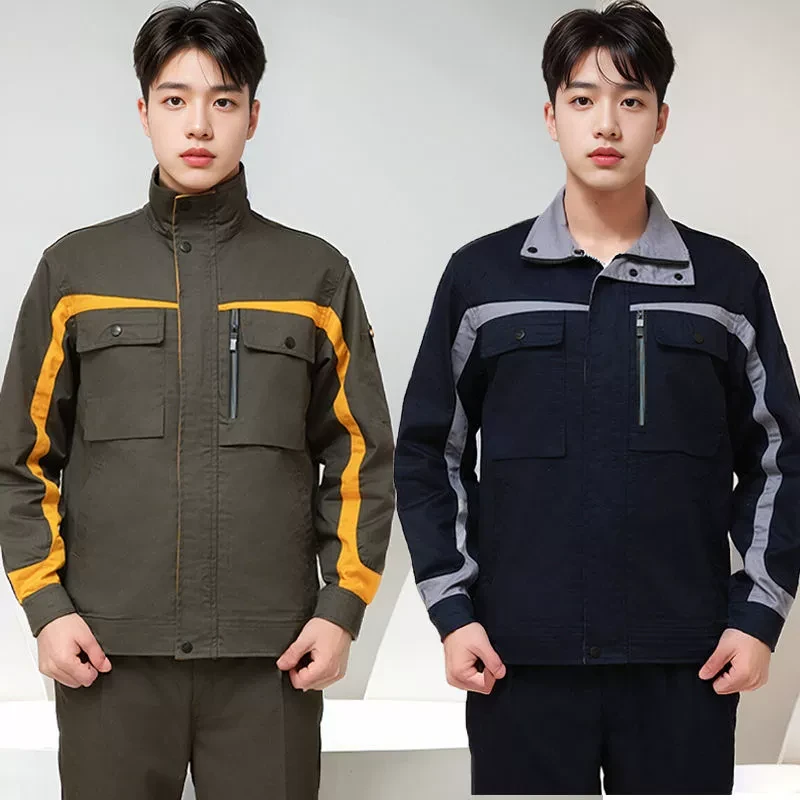 长袖工作服套装男耐磨春秋厂服上衣车间汽修服机电工装定制劳保服