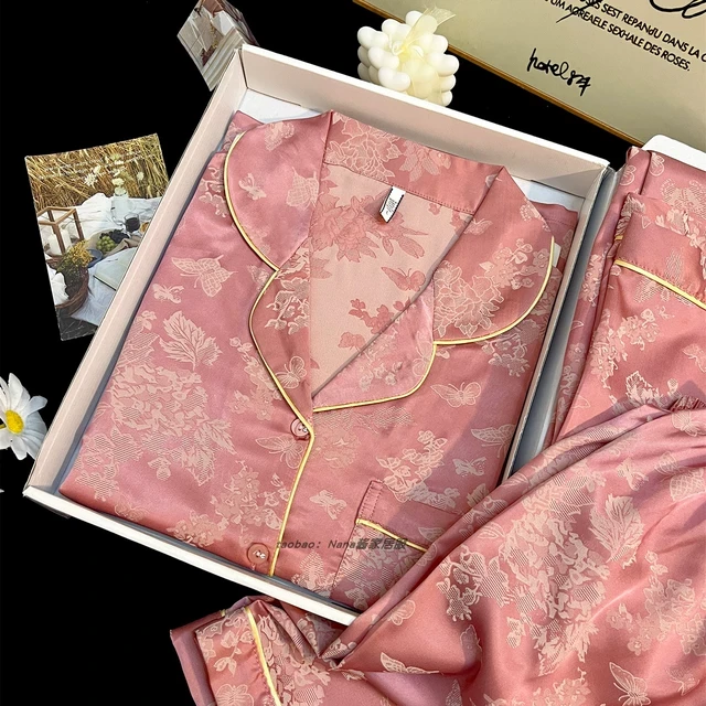 冰丝睡衣女夏高级感轻奢网红爆款女士短袖长裤丝绸国风家居服套装