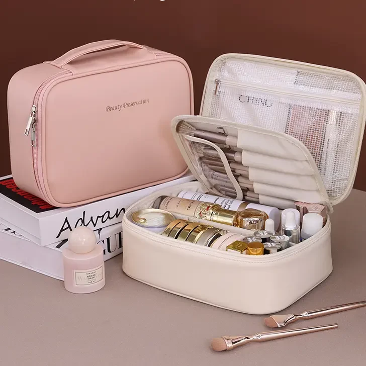 化妆包大容量便携式2025新款化妆品收纳包高颜值分区外出手提包gh