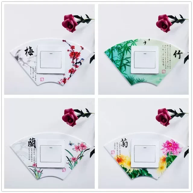 2025新款卡扣免粘开关贴亚克力灯开关保护套边框套装饰插座墙贴新