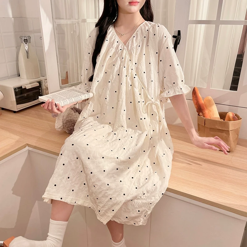 短袖待产裙孕妇夏季薄款和服日系医院产房内检月子服产后哺乳睡裙