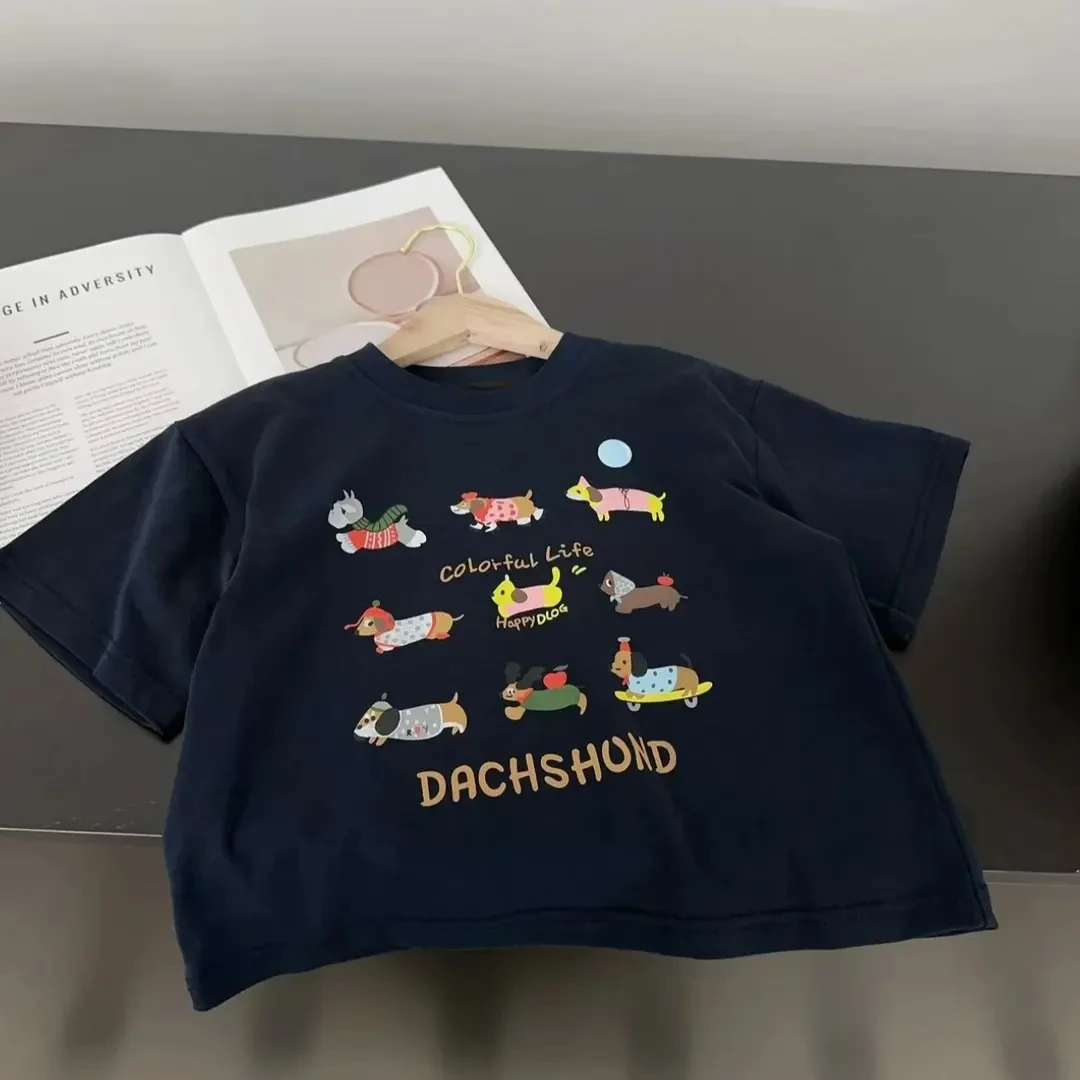 2025新款儿童短袖卡通动漫夏季印花T恤圆领时尚童装上衣宝宝宽松