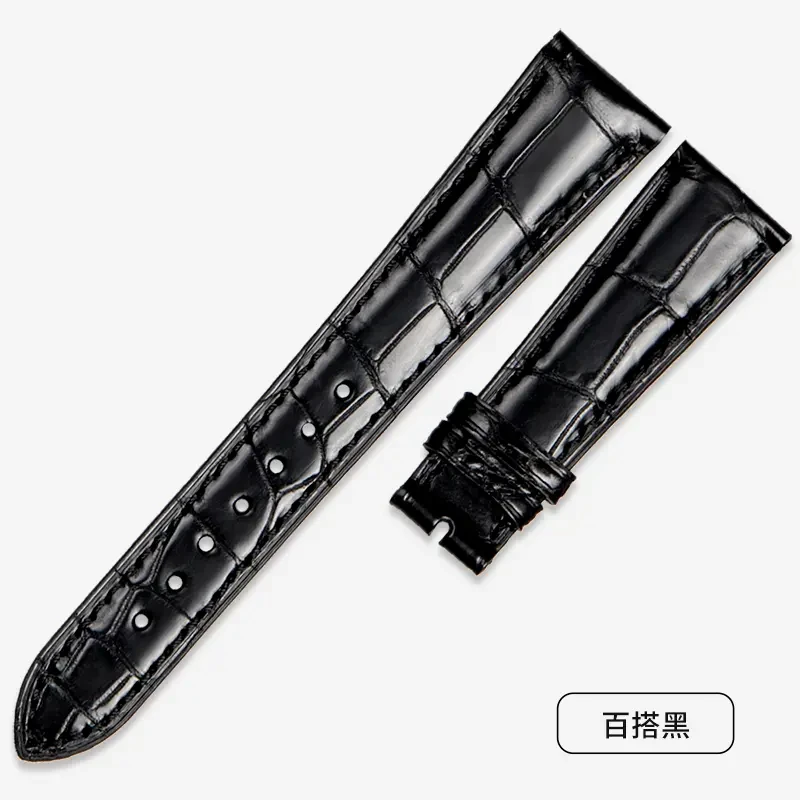 适用百达翡丽表带鳄鱼皮PP6140针扣5146折叠扣5227真皮手表带男女