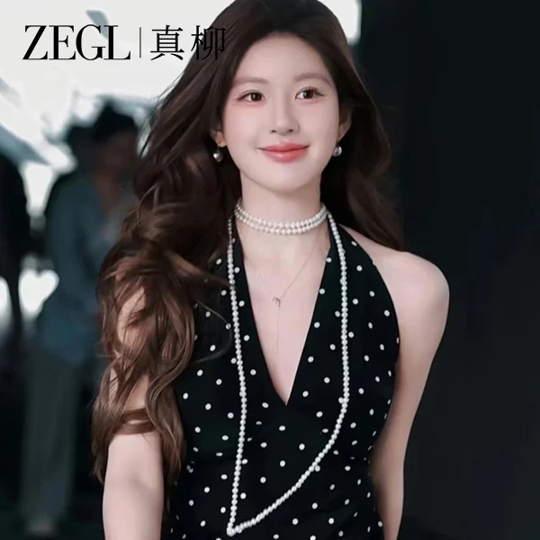 ZEGL 非金属仿珍珠项链 明星同款仿珍珠项链毛衣链秋冬百搭长链