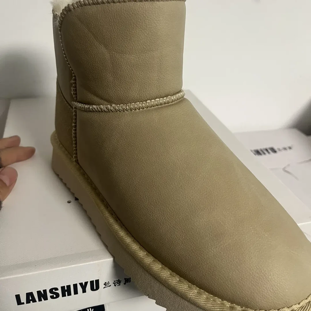 低帮冬季保暖雪地靴时尚雪地靴女士休闲雪地棉加厚短筒皮鞋时尚