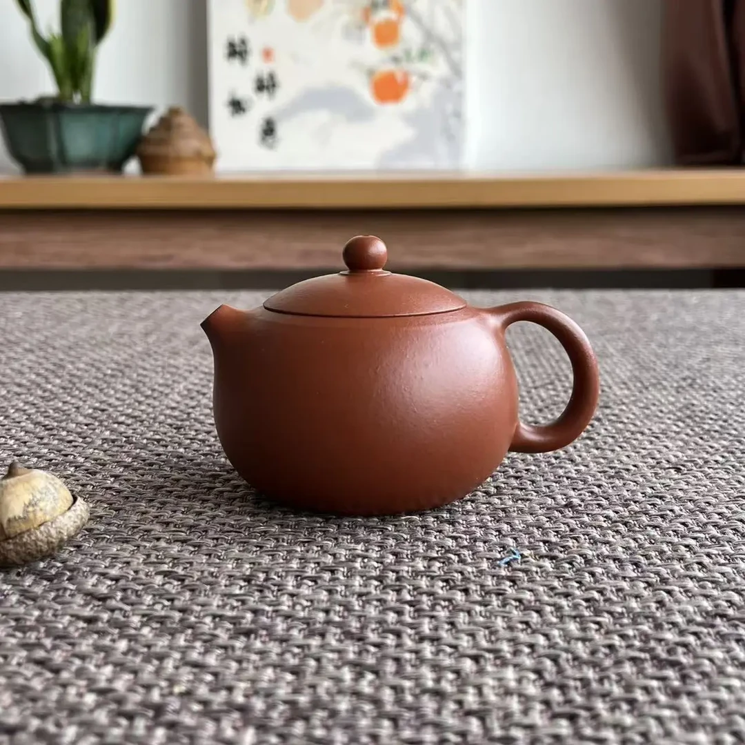 朱泥西施半手精工160cc紫砂壶茶具小容量泥壶