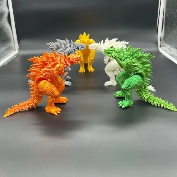 庆中秋爆款3D打印哥斯拉怪兽王关节可动模型玩具盲发1个