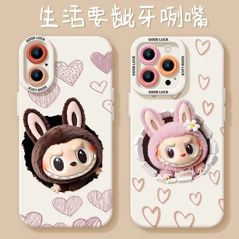 爱心龇牙小怪兽适用苹果16pro手机壳iphone13/15promax/14可爱12