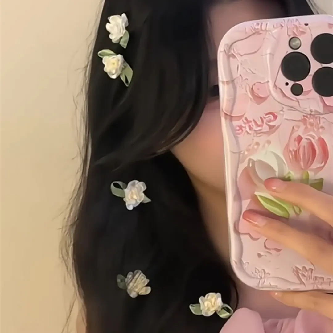 【香香】甜美奶白超仙茉莉花发夹女森系鸭夹气质优雅少女夹子发饰