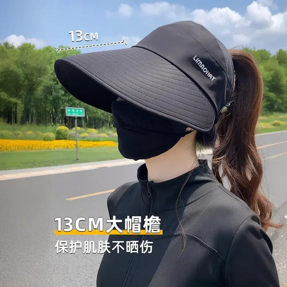 帽子女款鸭舌帽防晒帽大头围显脸小高级户外帽防晒遮阳帽女士空顶