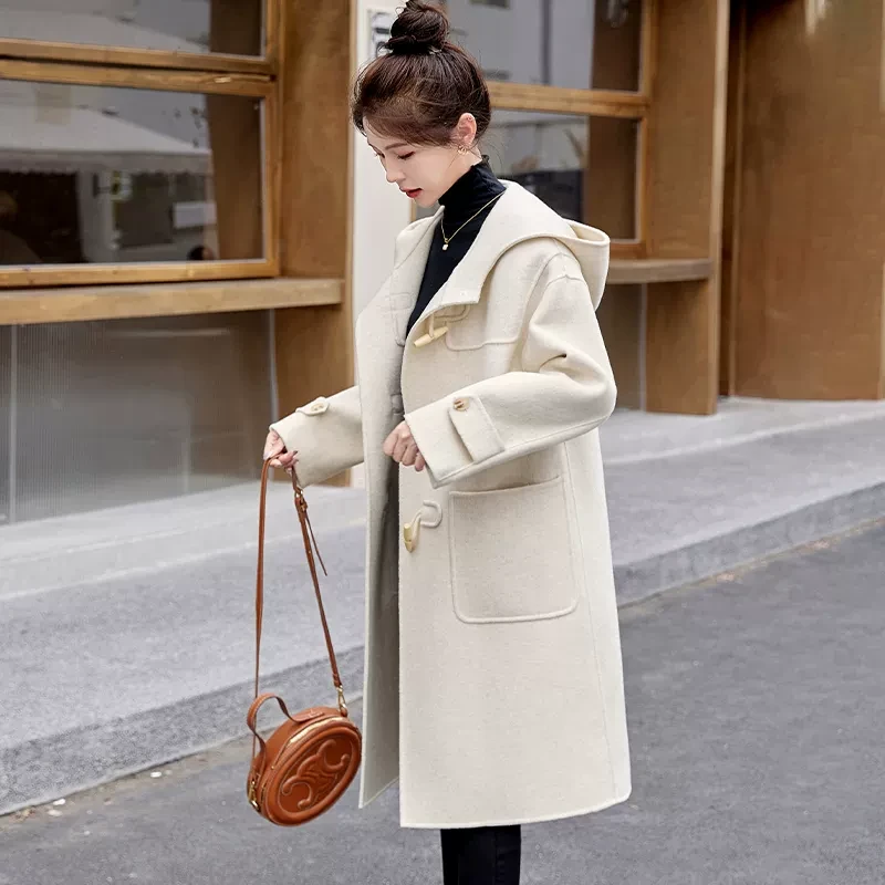 嘉兴双面呢羊毛大衣外套女早春2024新款秋冬高级爆款小个濮院毛呢