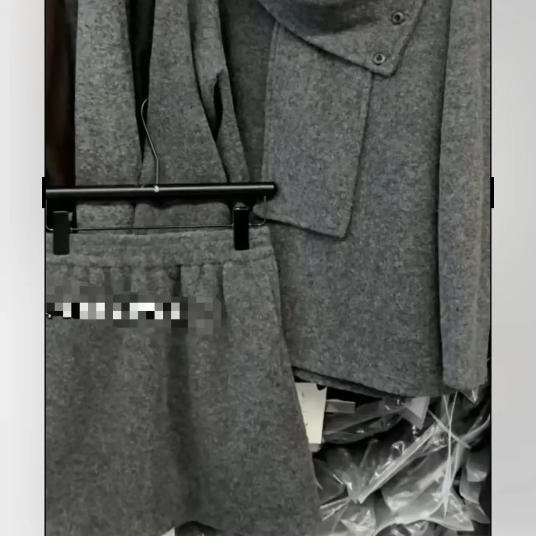 冬季韩系慵懒风高级感围巾半身裙显瘦时尚两件套套装