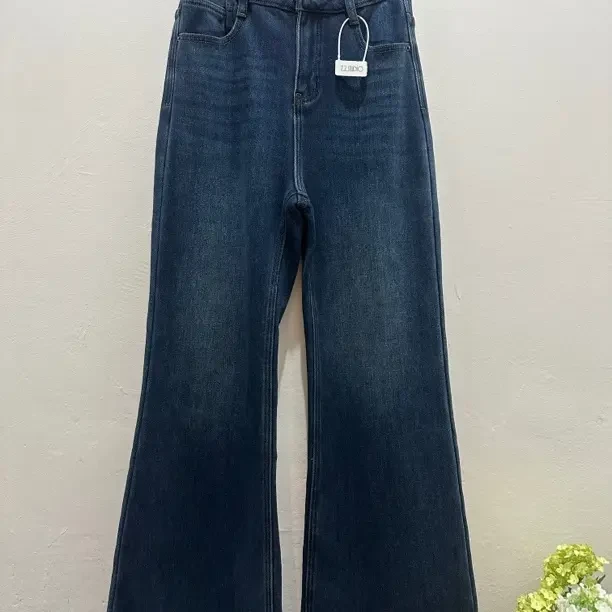 秋冬百搭拼接厚款加绒微喇牛仔裤设计师磨毛长裤