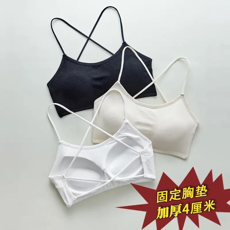 欧若风性感文胸一体背心女内搭裹胸上衣外穿美背辣妹内衣女