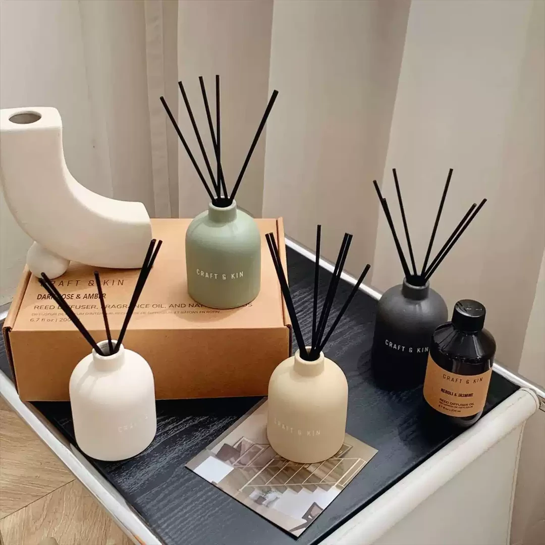 太绝了！！哑光釉面陶瓷罐莫兰迪色系无火香薰礼盒套装