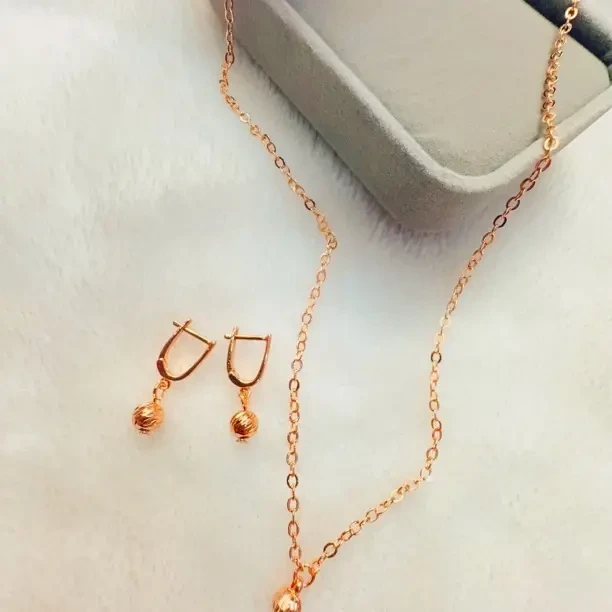 铜合金项链 parilar新款玫瑰金色圆豆项链精美百搭时尚两件套931