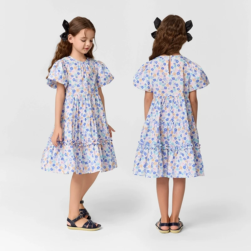 3-12岁儿童洋气时尚中大童印花满印女童夏季连衣裙PCOWF2622Q