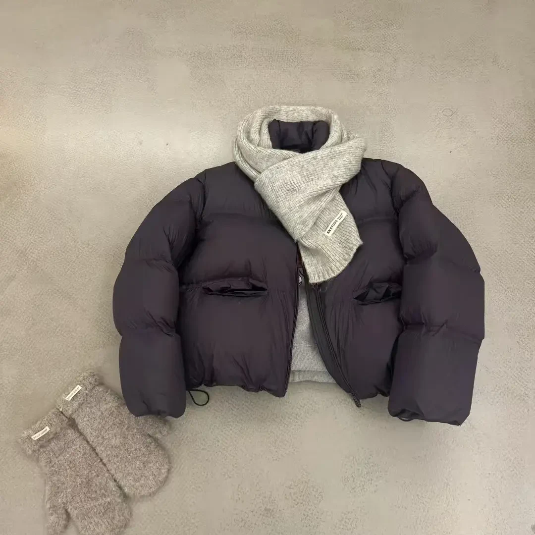 韩版立领女冬季加厚保暖白鸭绒显瘦百搭短款外套