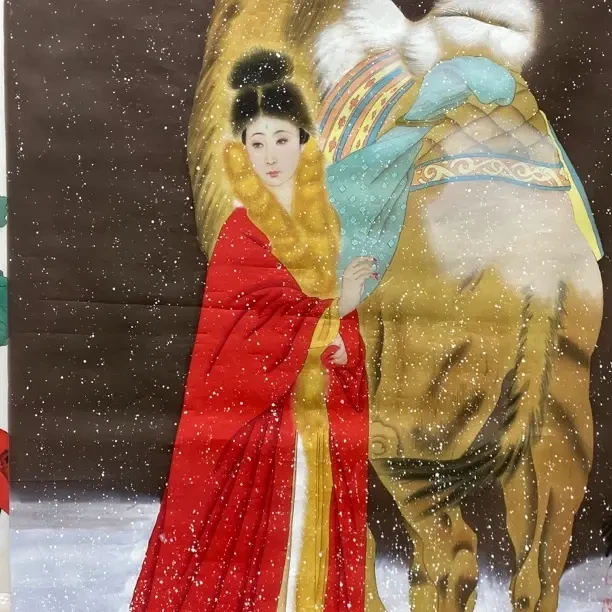 竖幅四尺软装裱成品《中国红》