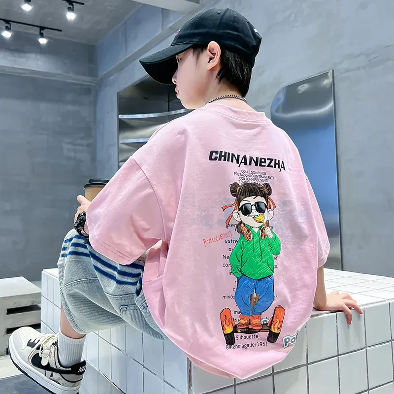 男童夏装短袖T恤2025新款儿童装夏季体恤男孩中大童纯棉半袖潮牌