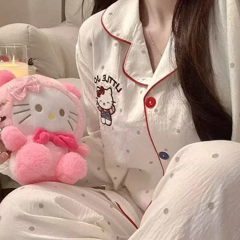【长袖云朵绵多款可选】春秋季睡衣女两件套新品卡通套装冬季家居服